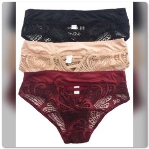 <LAST>3 Pack Lace Boyleg Panties Underwear